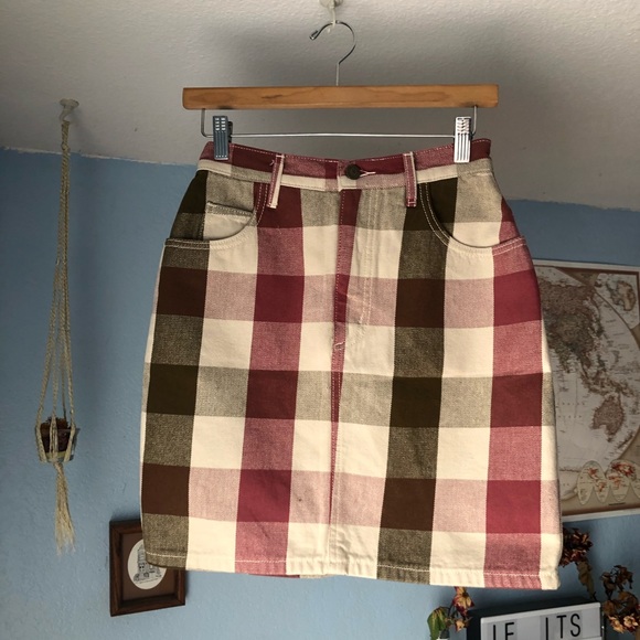 Vintage Dresses & Skirts - Vintage Guess Jeans Gingham Skirt